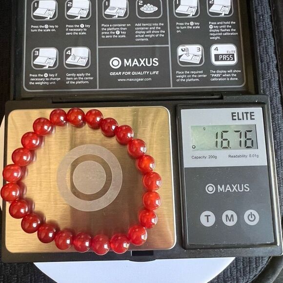 Carnelian Crystal Beaded‎ Stretch Bracelet - Picture 6 of 7